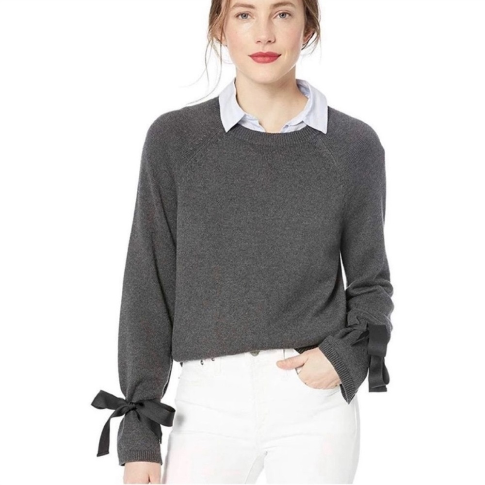 J. Crew | Sweater with Ribbon Tie Bell Sleeve